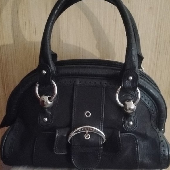 Celine Handbags - Celine Black Leather Silver Hardware Handbag Lk New